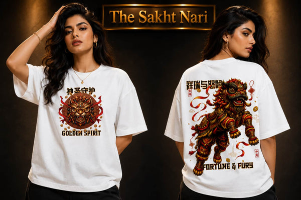 GOLDEN LION DANCE | Unisex Terry Oversized Tee