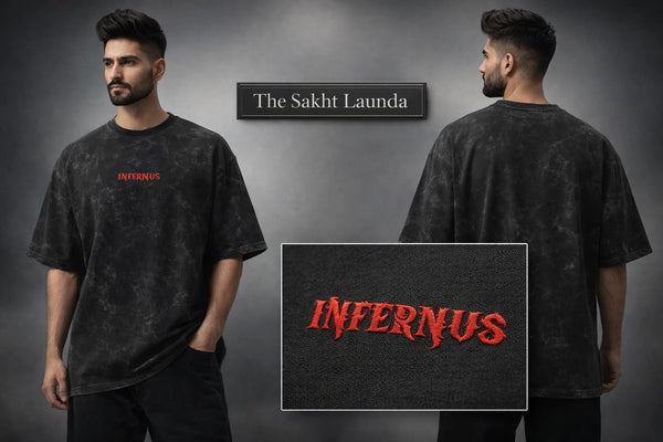 INFERNUS | Unisex Acid Washed Oversized Tee