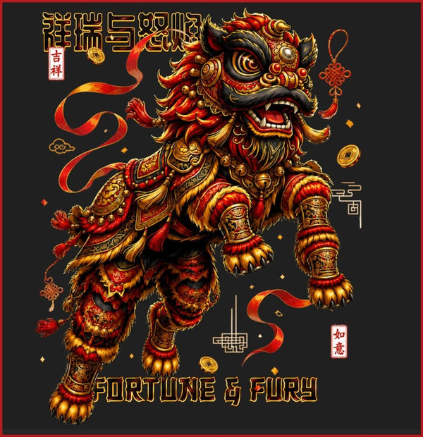 GOLDEN LION DANCE | Unisex Terry Oversized Tee